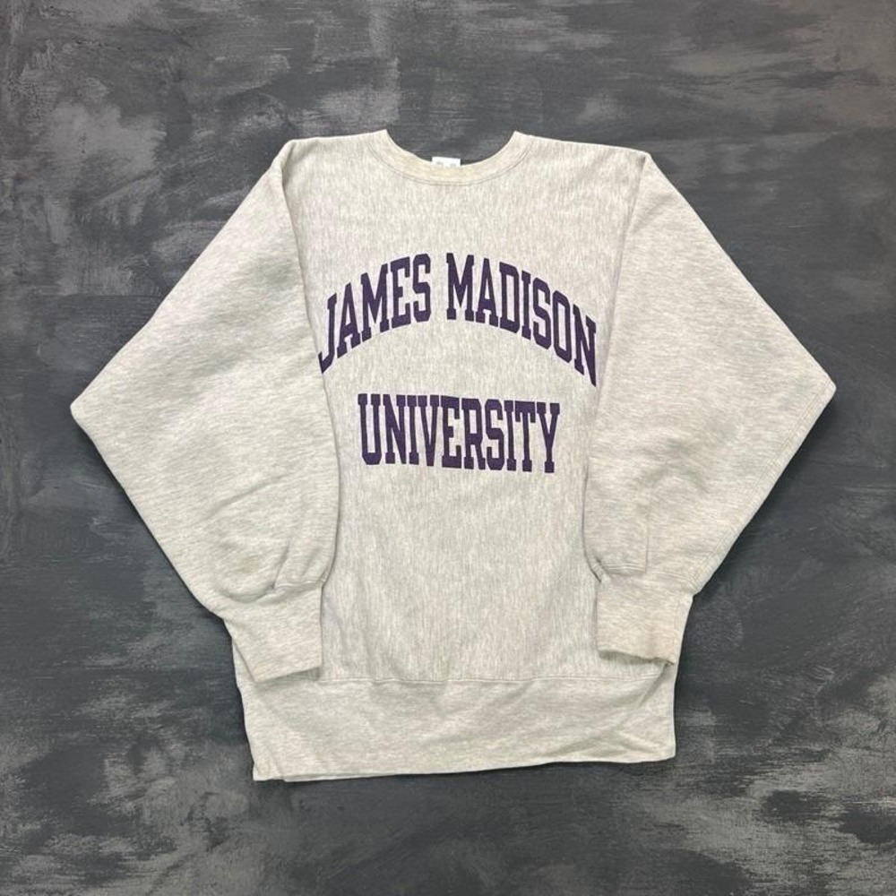 Vintage James Madison University Sweatshirt XL Gray 90s Champion Reverse Weave